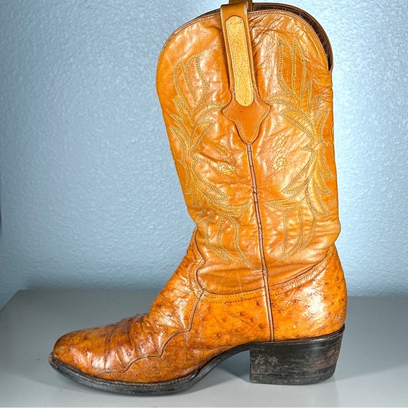 Cuadra Boots Brown Exotic Ostrich Leg Men’s Size 9.5 Mexico Handmade Leather - Picture 9 of 16